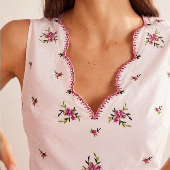 NWT Boden Embroidered Tiered Midi Dress - Picture 3 of 12